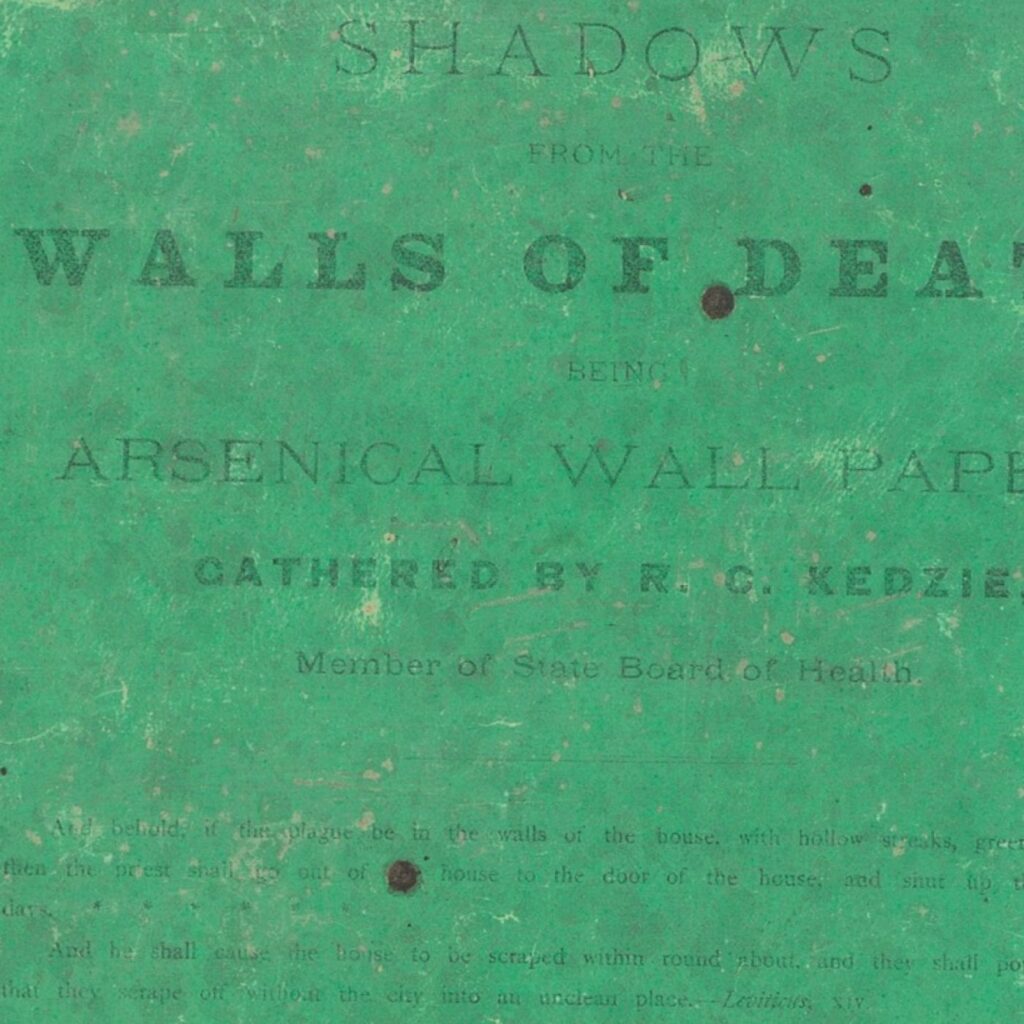 Shadows from the walls of death, la portada de un libro que contiene arsénico 