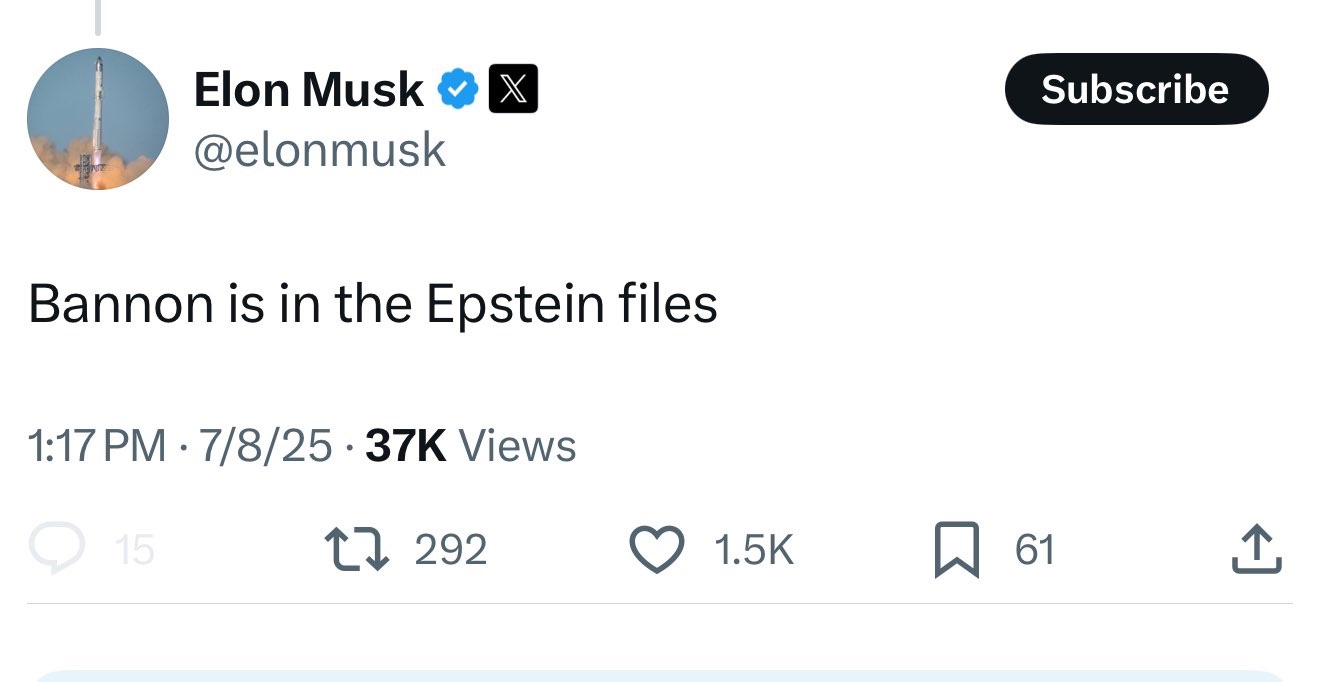 publicación en X de Elon Musk 
