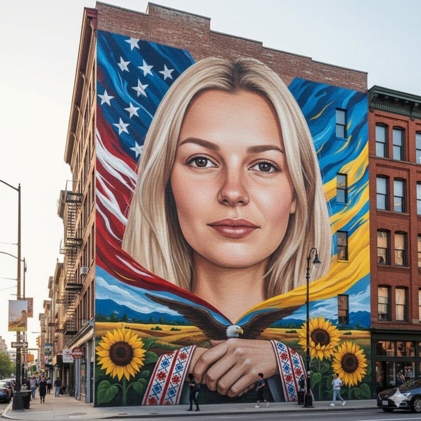 Mural para Iryna la ucraniana asesinada en el tren