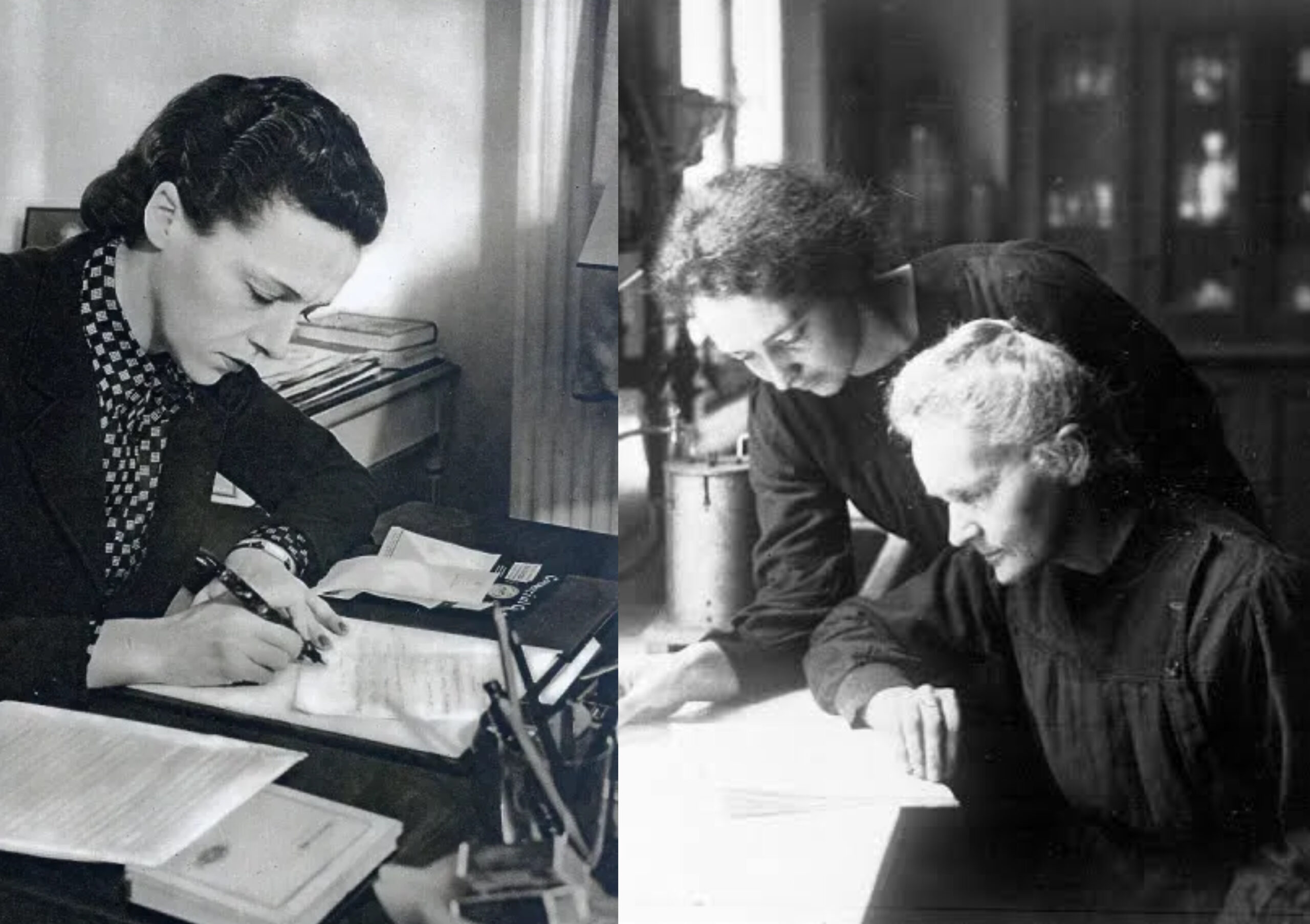 Éve hija menor de Marie Curie escritora junto a su madre