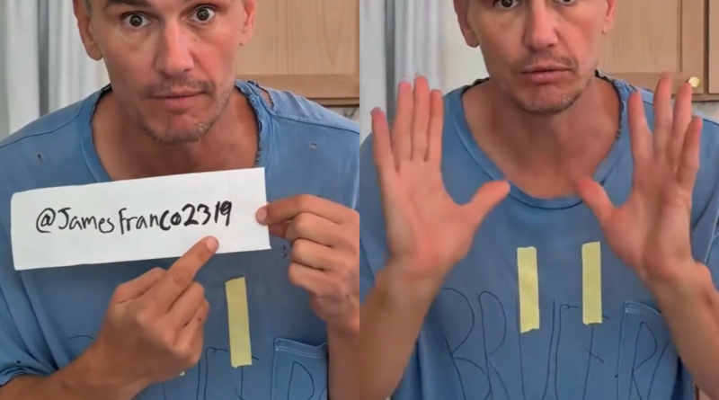 James Franco en su casa dando mensajes