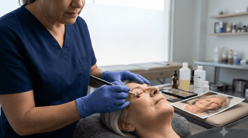 Práctica de tanatopraxia, el maquillaje sobre un cadáver, la restauración