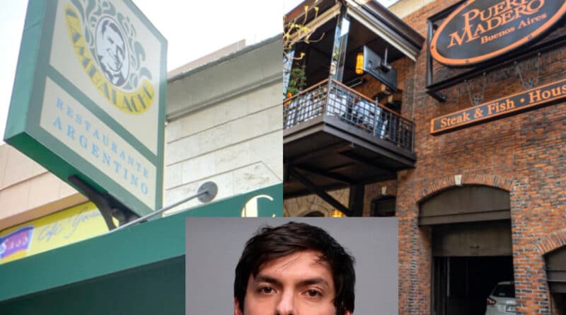 Heredero de Parrilla argentina Cambalache, acabó con la vida de su madre a puñaladas en el piso 47 de Brickell en Miami, Florida. después de entregar su teléfono a un repartidor del personal, agregó que "se estaba defendiendo". Un año antes su madre lo había entregado en el altar recorriendo un lago en lancha junto con invitados en su boda ostentosa y de gourmet en Italia. un año más tarde de visita para una boda, es asesinada por su hijo, visto con la ropa ensangrentada dentro del elevador según las cámaras.